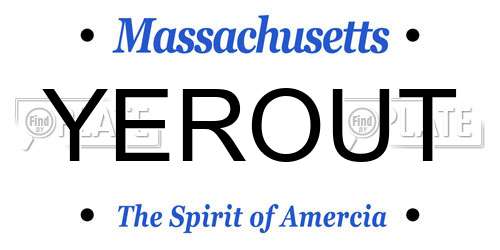 YEROUT Massachusetts License Plate