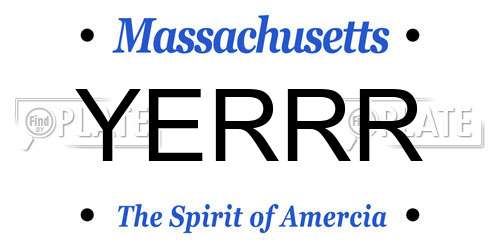 YERRR Massachusetts License Plate