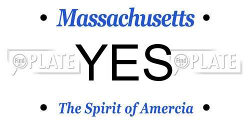 YES Massachusetts License Plate