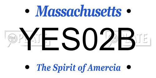 YES02B Massachusetts License Plate
