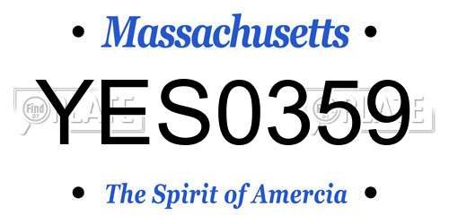 YES0359 Massachusetts License Plate