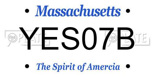 YES07B Massachusetts License Plate