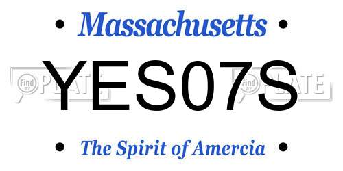YES07S Massachusetts License Plate