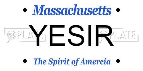 YESIR Massachusetts License Plate