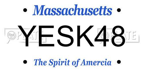 YESK48 Massachusetts License Plate