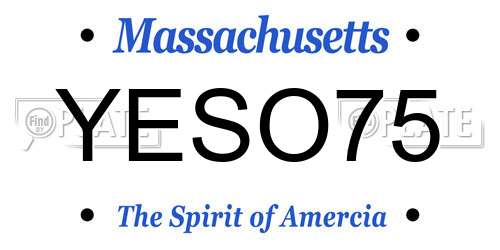 YESO75 Massachusetts License Plate