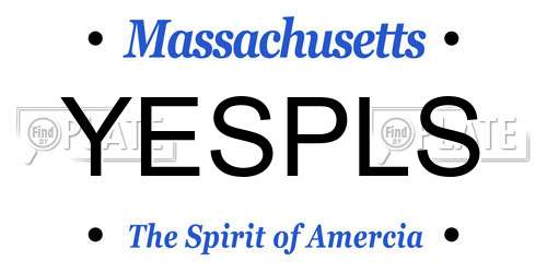 YESPLS Massachusetts License Plate