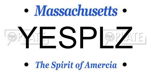YESPLZ Massachusetts License Plate
