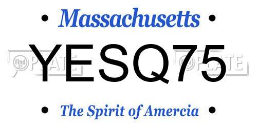 YESQ75 Massachusetts License Plate