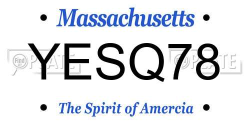 YESQ78 Massachusetts License Plate