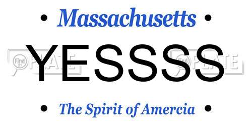 YESSSS Massachusetts License Plate