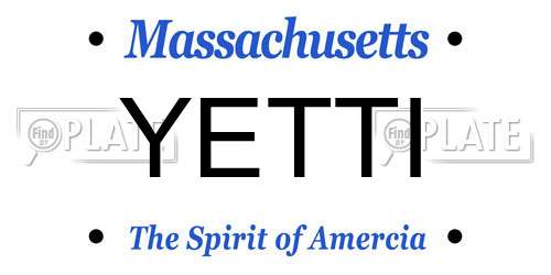 YETTI Massachusetts License Plate