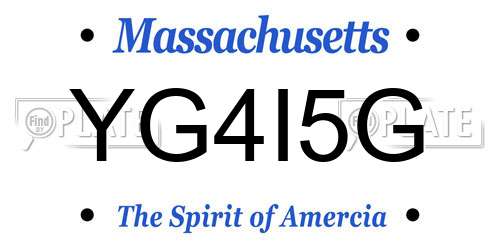 YG4I5G Massachusetts License Plate