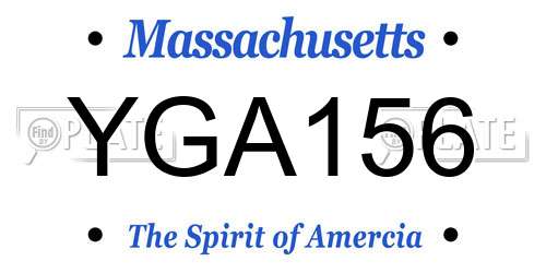 YGA156 Massachusetts License Plate