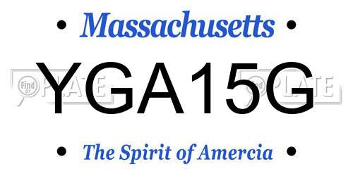 YGA15G Massachusetts License Plate