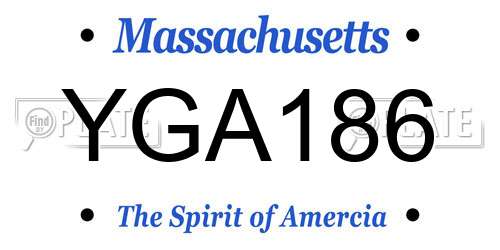 YGA186 Massachusetts License Plate
