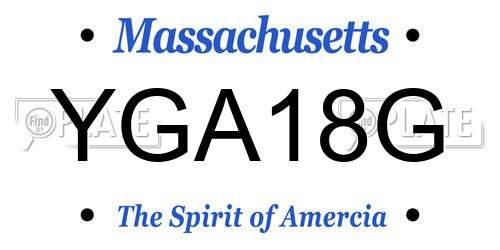 YGA18G Massachusetts License Plate