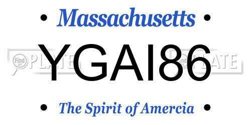 YGAI86 Massachusetts License Plate