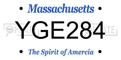YGE284 Massachusetts License Plate