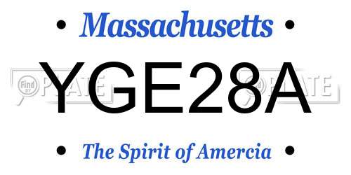 YGE28A Massachusetts License Plate