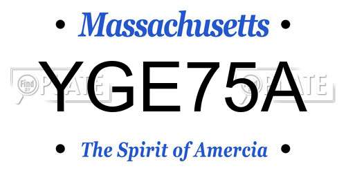 YGE75A Massachusetts License Plate