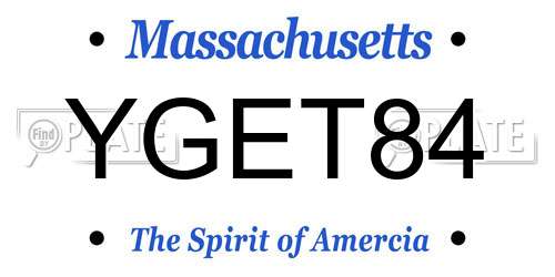 YGET84 Massachusetts License Plate
