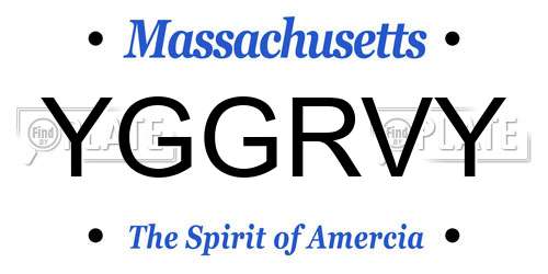 YGGRVY Massachusetts License Plate