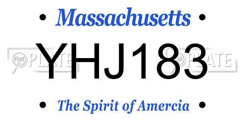 YHJ183 Massachusetts License Plate