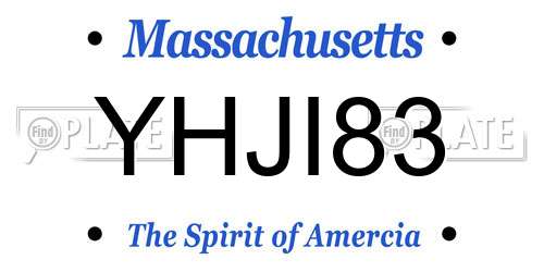 YHJI83 Massachusetts License Plate