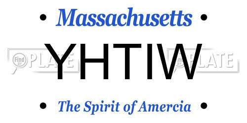 YHTIW Massachusetts License Plate
