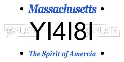YI4I8I Massachusetts License Plate