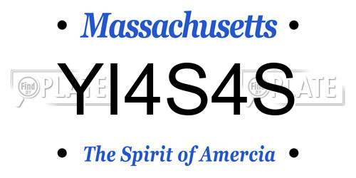 YI4S4S Massachusetts License Plate