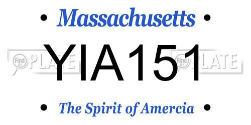 YIA151 Massachusetts License Plate
