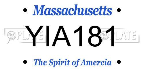 YIA181 Massachusetts License Plate