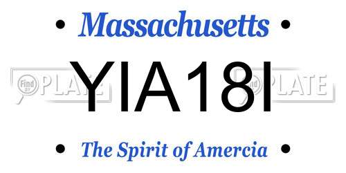 YIA18I Massachusetts License Plate