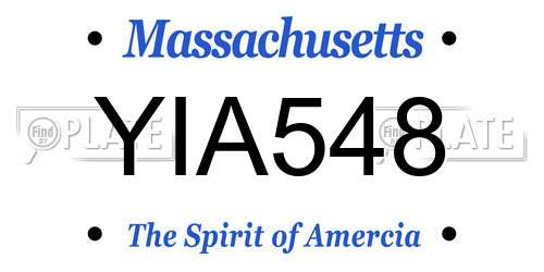 YIA548 Massachusetts License Plate