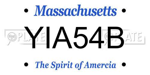 YIA54B Massachusetts License Plate
