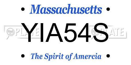 YIA54S Massachusetts License Plate