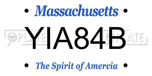 YIA84B Massachusetts License Plate