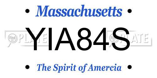 YIA84S Massachusetts License Plate