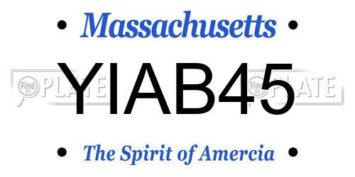 YIAB45 Massachusetts License Plate