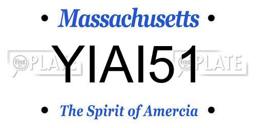 YIAI51 Massachusetts License Plate