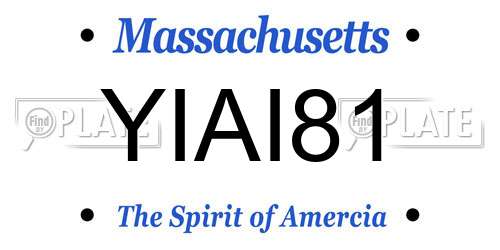 YIAI81 Massachusetts License Plate