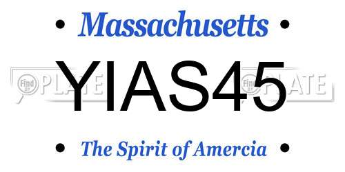 YIAS45 Massachusetts License Plate