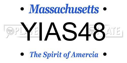 YIAS48 Massachusetts License Plate