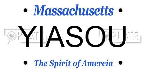 YIASOU Massachusetts License Plate