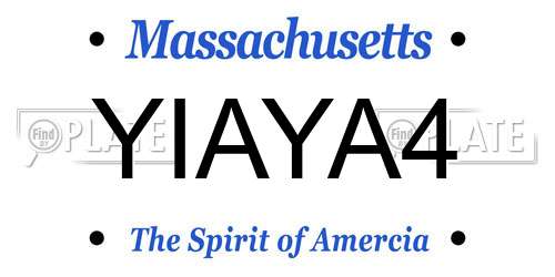 YIAYA4 Massachusetts License Plate