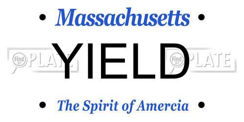 YIELD Massachusetts License Plate
