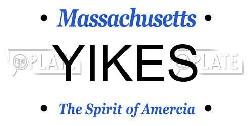 YIKES Massachusetts License Plate