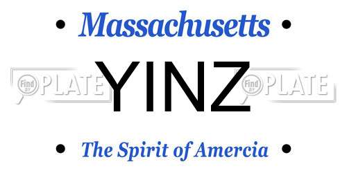 YINZ Massachusetts License Plate